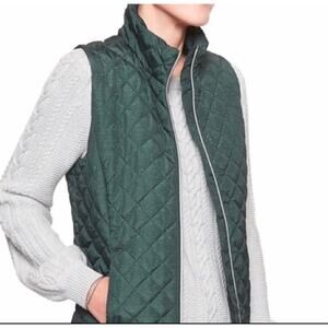 Banana Republic Quilted Vest Puffer Galactic Green Size Small